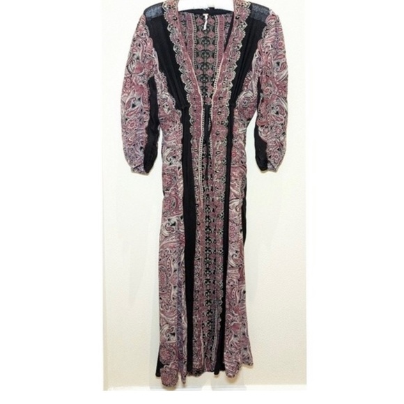 Free people azalea bohemian midi dress sz xs - Picture 12 of 13